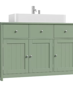 Getone Wastafel Onder Kledingkast – Badkamermeubel met 2 Lades en 3 Deuren, 100x30x61cm
