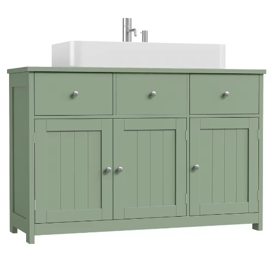 Getone Wastafel Onder Kledingkast – Badkamermeubel met 2 Lades en 3 Deuren, 100x30x61cm