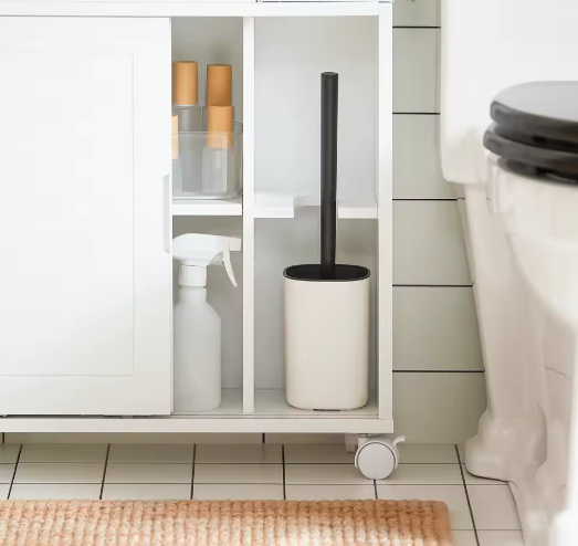 Smalle Nichekast Badkamer met Schuifdeuren en Wielen – 17×69×52 cm