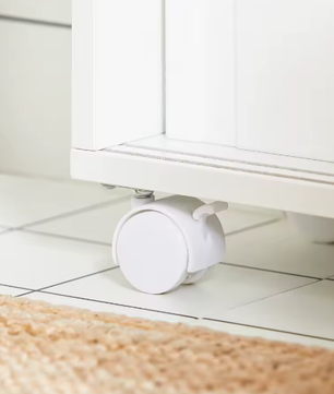 Smalle Nichekast Badkamer met Schuifdeuren en Wielen – 17×69×52 cm