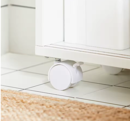 Smalle Nichekast Badkamer met Schuifdeuren en Wielen – 17×69×52 cm