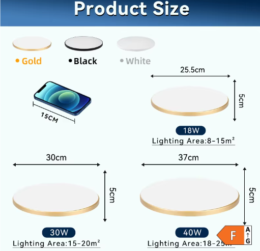 Waterdichte LED Plafondlamp Badkamer – Ronde LED Plafondverlichting 18W / 30W / 40W voor Keuken, Woonkamer en Toilet