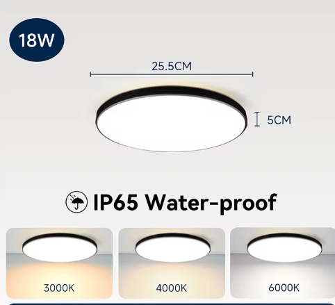 Waterdichte LED Plafondlamp Badkamer – Ronde LED Plafondverlichting 18W / 30W / 40W voor Keuken, Woonkamer en Toilet