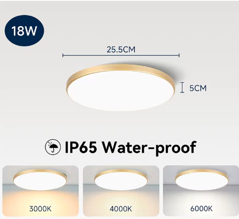 Waterdichte LED Plafondlamp Badkamer – Ronde LED Plafondverlichting 18W / 30W / 40W voor Keuken, Woonkamer en Toilet