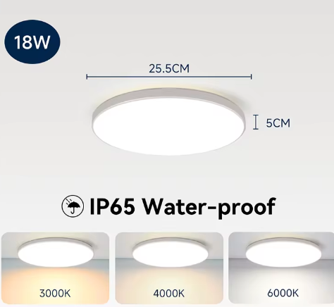 Waterdichte LED Plafondlamp Badkamer – Ronde LED Plafondverlichting 18W / 30W / 40W voor Keuken, Woonkamer en Toilet