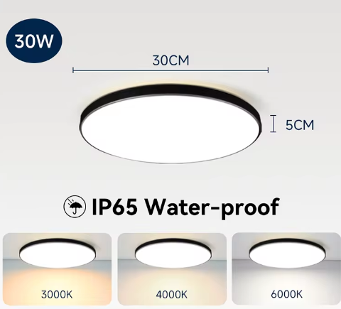 Waterdichte LED Plafondlamp Badkamer – Ronde LED Plafondverlichting 18W / 30W / 40W voor Keuken, Woonkamer en Toilet