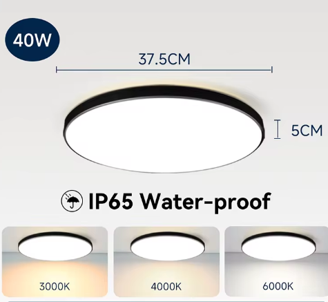 Waterdichte LED Plafondlamp Badkamer – Ronde LED Plafondverlichting 18W / 30W / 40W voor Keuken, Woonkamer en Toilet
