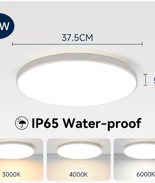 Waterdichte LED Plafondlamp Badkamer – Ronde LED Plafondverlichting 18W / 30W / 40W voor Keuken, Woonkamer en Toilet