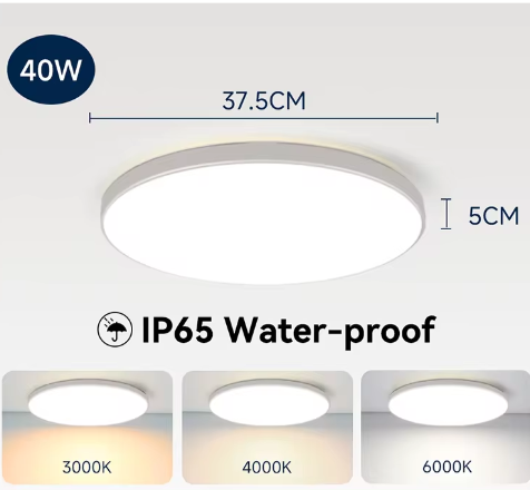 Waterdichte LED Plafondlamp Badkamer – Ronde LED Plafondverlichting 18W / 30W / 40W voor Keuken, Woonkamer en Toilet