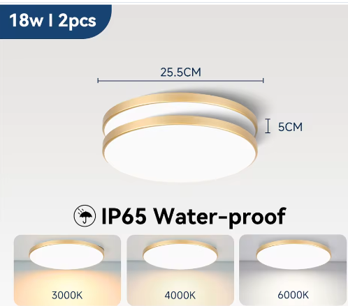 Waterdichte LED Plafondlamp Badkamer – Ronde LED Plafondverlichting 18W / 30W / 40W voor Keuken, Woonkamer en Toilet