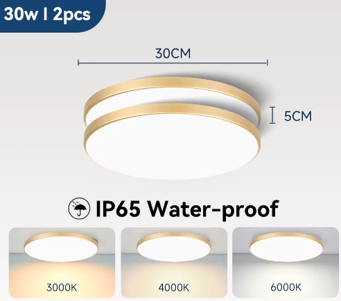 Waterdichte LED Plafondlamp Badkamer – Ronde LED Plafondverlichting 18W / 30W / 40W voor Keuken, Woonkamer en Toilet