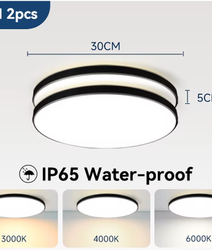 Waterdichte LED Plafondlamp Badkamer – Ronde LED Plafondverlichting 18W / 30W / 40W voor Keuken, Woonkamer en Toilet