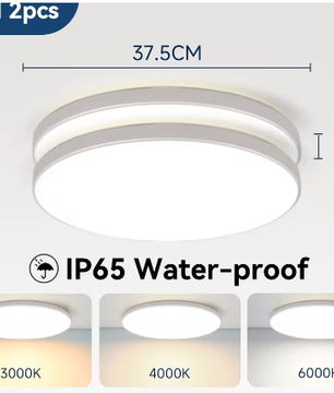 Waterdichte LED Plafondlamp Badkamer – Ronde LED Plafondverlichting 18W / 30W / 40W voor Keuken, Woonkamer en Toilet