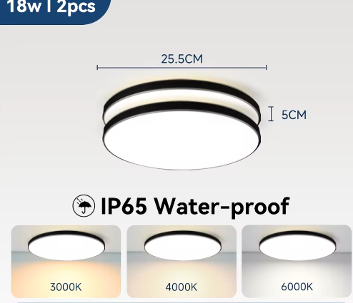 Waterdichte LED Plafondlamp Badkamer – Ronde LED Plafondverlichting 18W / 30W / 40W voor Keuken, Woonkamer en Toilet