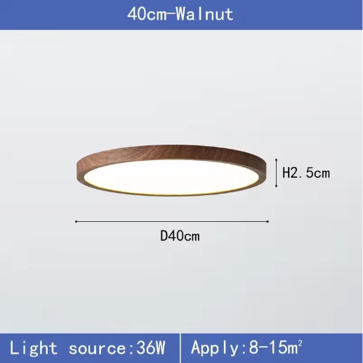 Ronde LED Plafondlamp met Houtnerf – Ultradun Design met 3 Lichtkleuren