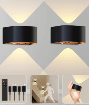 2-delige Draadloze LED Wandlamp met Bewegingssensor – 3 Lichtkleuren, Oplaadbaar, Up en Down Verlichting