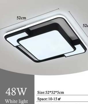 LED Plafondlamp Zwart Vierkant Gebogen – Moderne Opbouwlamp, Koel Wit Licht 6000K