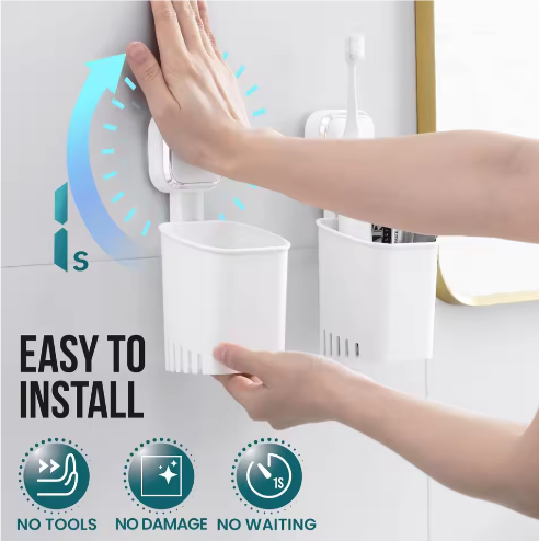 Zuignap Tandenborstelhouder – Boorvrije Badkamer Organizer