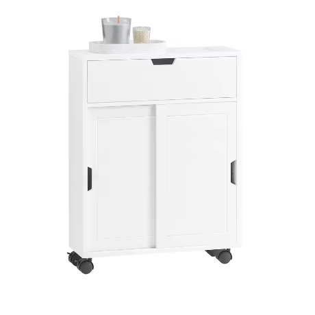 Smalle Badkamer Nisplank – Trolley met 2 Schuifdeuren en Klep