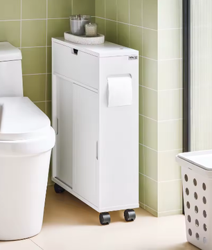 Smalle Badkamer Nisplank – Trolley met 2 Schuifdeuren en Klep