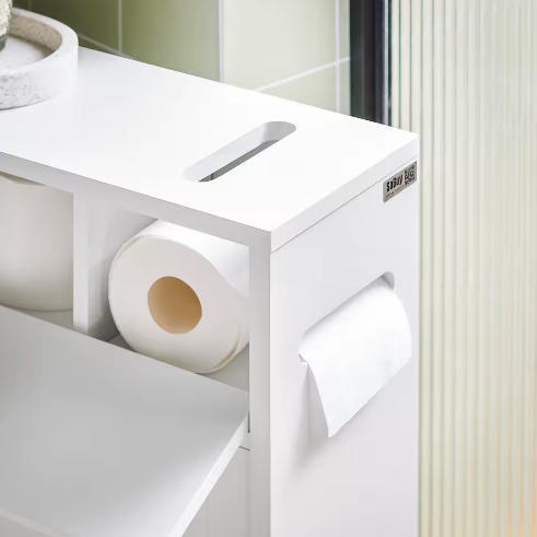 Smalle Badkamer Nisplank – Trolley met 2 Schuifdeuren en Klep