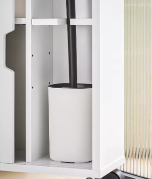 Smalle Badkamer Nisplank – Trolley met 2 Schuifdeuren en Klep