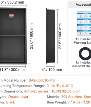 Douche-niche 304 RVS – Verzonken Wandnis met Dubbele Planken voor Badkamer en Zeepopslag
