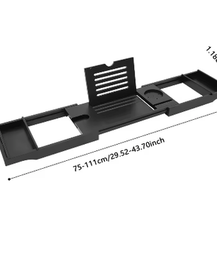 Uitbreidbare Badkuipplank van Bamboe – Badopbergrek en Badserveerblad voor Kaarsen, Handdoeken en Badaccessoires