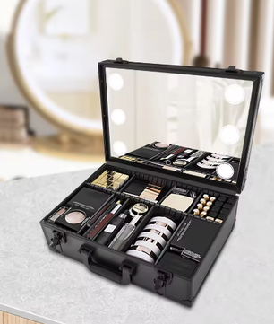 LED Make-up Tas met Spiegel – Draagbare Cosmetische Opbergdoos met Verlichting en Compartimenten