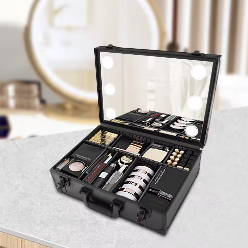 LED Make-up Tas met Spiegel – Draagbare Cosmetische Opbergdoos met Verlichting en Compartimenten