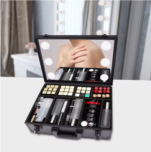 LED Make-up Tas met Spiegel – Draagbare Cosmetische Opbergdoos met Verlichting en Compartimenten