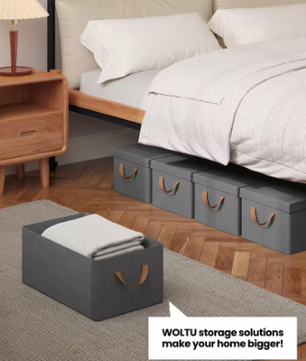 Opvouwbare Stoffen Opbergdozen met Deksel en Handvatten – Set van 3 of 5, Grote Organizer voor Kleding, Dekbedden en Speelgoed