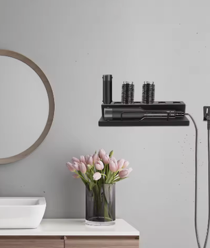 Roestvrijstalen Krultanghouder voor Wandmontage – 7-Slots Haargereedschap Organizer met Snoerhaak