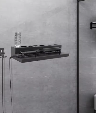 Roestvrijstalen Krultanghouder voor Wandmontage – 7-Slots Haargereedschap Organizer met Snoerhaak