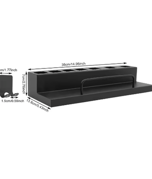 Roestvrijstalen Krultanghouder voor Wandmontage – 7-Slots Haargereedschap Organizer met Snoerhaak