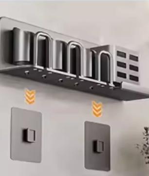 Wandgemonteerde Tandenborstelhouder met Bekeropslag – Boorvrije Badkamer Organizer