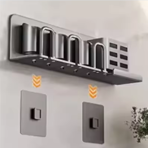 Wandgemonteerde Tandenborstelhouder met Bekeropslag – Boorvrije Badkamer Organizer