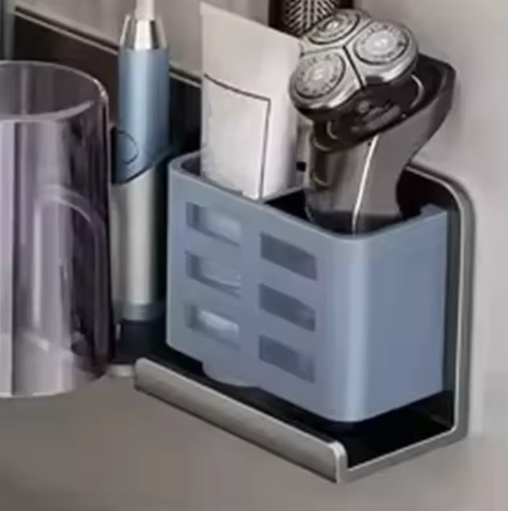 Wandgemonteerde Tandenborstelhouder met Bekeropslag – Boorvrije Badkamer Organizer