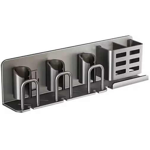 Wandgemonteerde Tandenborstelhouder met Bekeropslag – Boorvrije Badkamer Organizer