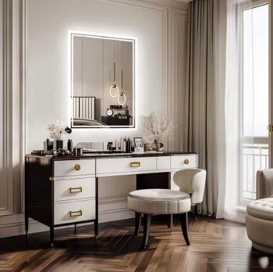 LED Badkamerspiegel met Achtergrondverlichting – Dimbaar, Anti-Condens, Frameloos en Touchbediening