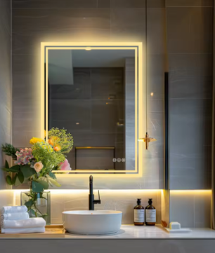 LED Badkamerspiegel met Achtergrondverlichting – Dimbaar, Anti-Condens, Frameloos en Touchbediening