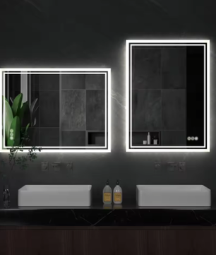 LED Badkamerspiegel met Achtergrondverlichting – Dimbaar, Anti-Condens, Frameloos en Touchbediening