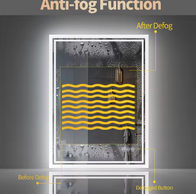 LED Badkamerspiegel met Achtergrondverlichting – Dimbaar, Anti-Condens, Frameloos en Touchbediening