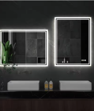 LED Badkamerspiegel met Achtergrondverlichting – Dimbaar, Anti-Condens, Frameloos en Touchbediening