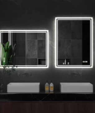 LED Badkamerspiegel met Achtergrondverlichting – Dimbaar, Anti-Condens, Frameloos en Touchbediening