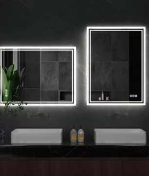 LED Badkamerspiegel met Achtergrondverlichting – Dimbaar, Anti-Condens, Frameloos en Touchbediening