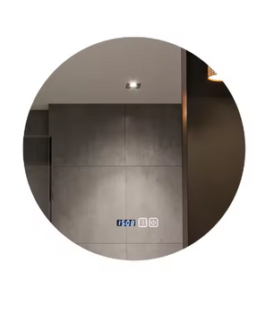 Ronde Slimme Badkamerspiegel Ø50 cm – LED Achtergrondverlichting, Touchbediening, Wandmontage, HD Glas