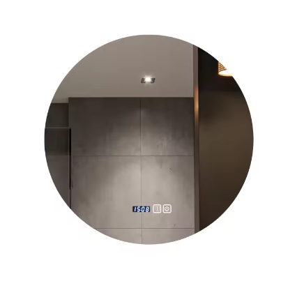 Ronde Slimme Badkamerspiegel Ø50 cm – LED Achtergrondverlichting, Touchbediening, Wandmontage, HD Glas