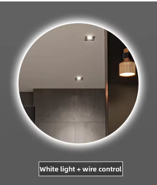 Ronde Slimme Badkamerspiegel Ø50 cm – LED Achtergrondverlichting, Touchbediening, Wandmontage, HD Glas