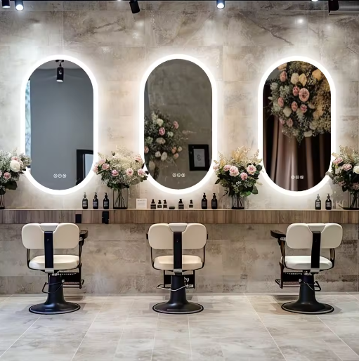 Ovale Verlichte Badkamerspiegel met LED Achtergrondverlichting – Touchbediening, Dimbaar, Anti-condens, IP44